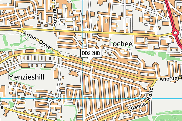 DD2 2HD map - OS VectorMap District (Ordnance Survey)