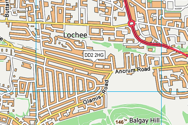 DD2 2HG map - OS VectorMap District (Ordnance Survey)