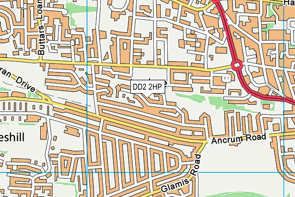DD2 2HP map - OS VectorMap District (Ordnance Survey)