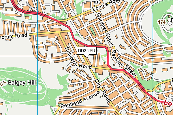 DD2 2PU map - OS VectorMap District (Ordnance Survey)