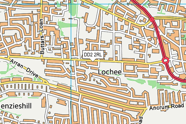 DD2 2RL map - OS VectorMap District (Ordnance Survey)