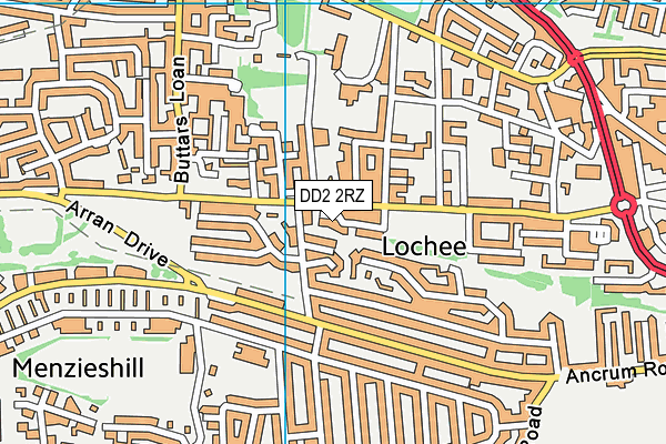 DD2 2RZ map - OS VectorMap District (Ordnance Survey)