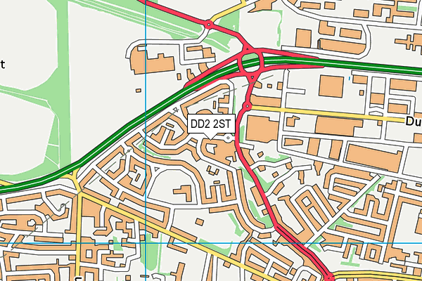 DD2 2ST map - OS VectorMap District (Ordnance Survey)