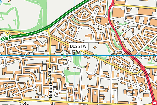 DD2 2TW map - OS VectorMap District (Ordnance Survey)