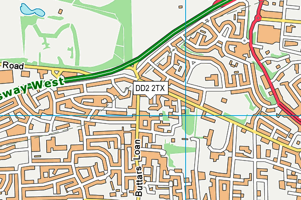 DD2 2TX map - OS VectorMap District (Ordnance Survey)