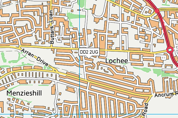 DD2 2UG map - OS VectorMap District (Ordnance Survey)