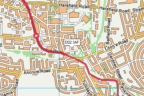 DD2 3AF map - OS VectorMap District (Ordnance Survey)