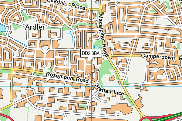 DD2 3BA map - OS VectorMap District (Ordnance Survey)
