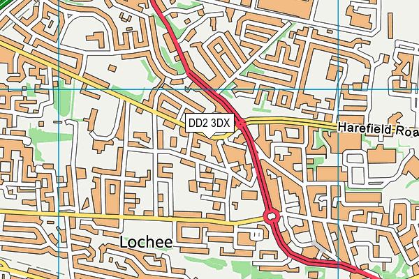 DD2 3DX map - OS VectorMap District (Ordnance Survey)