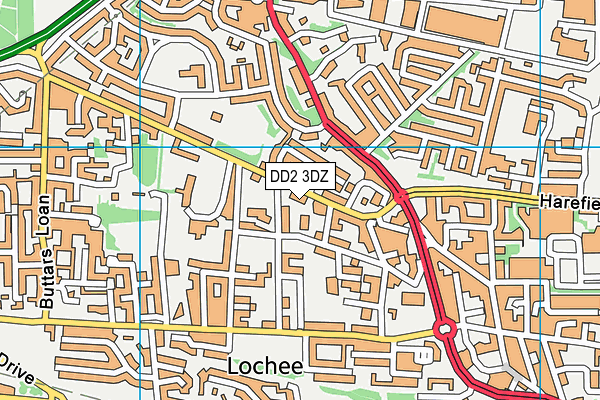 DD2 3DZ map - OS VectorMap District (Ordnance Survey)