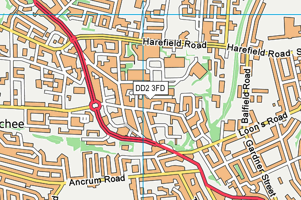 DD2 3FD map - OS VectorMap District (Ordnance Survey)