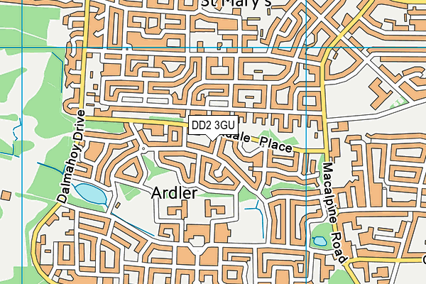 DD2 3GU map - OS VectorMap District (Ordnance Survey)