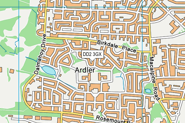 DD2 3GX map - OS VectorMap District (Ordnance Survey)