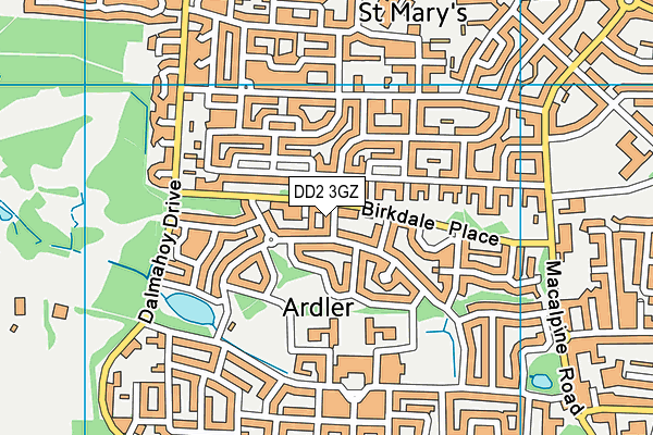 DD2 3GZ map - OS VectorMap District (Ordnance Survey)