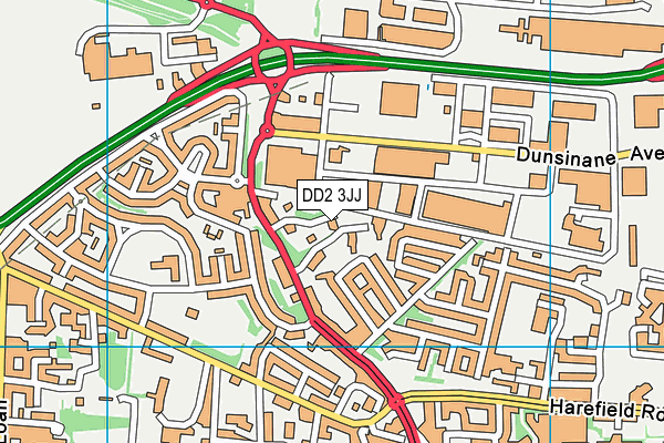 DD2 3JJ map - OS VectorMap District (Ordnance Survey)