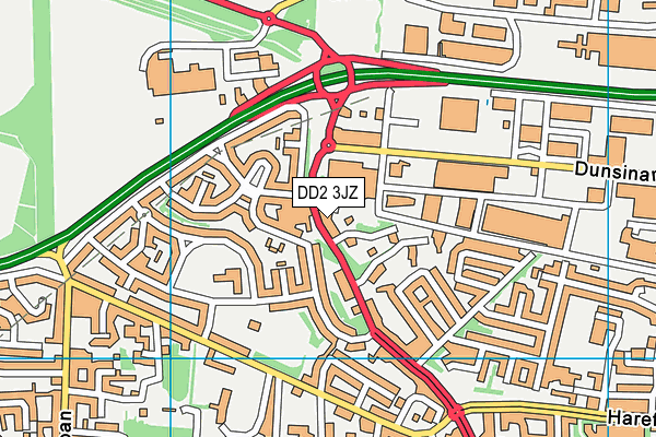 DD2 3JZ map - OS VectorMap District (Ordnance Survey)