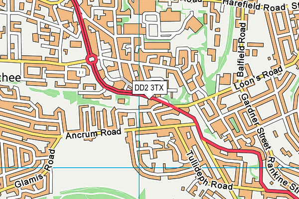 DD2 3TX map - OS VectorMap District (Ordnance Survey)