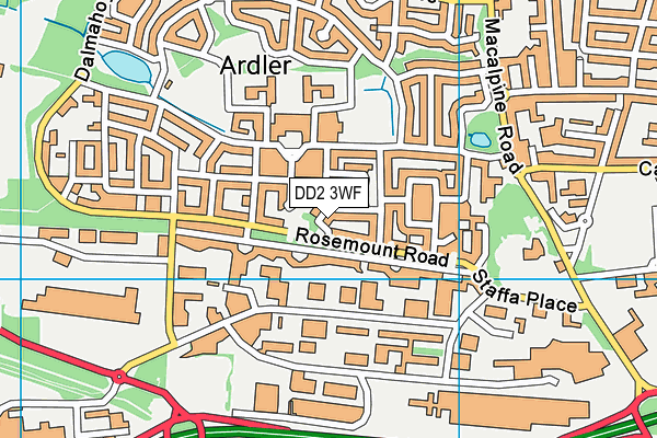 DD2 3WF map - OS VectorMap District (Ordnance Survey)