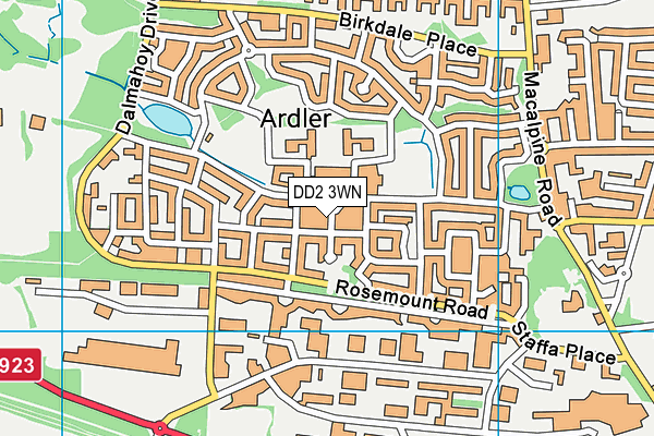 DD2 3WN map - OS VectorMap District (Ordnance Survey)