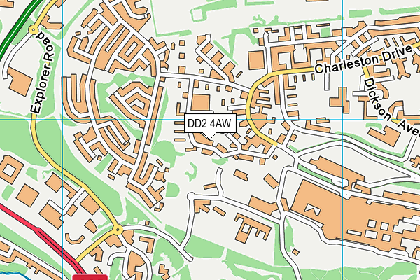 DD2 4AW map - OS VectorMap District (Ordnance Survey)