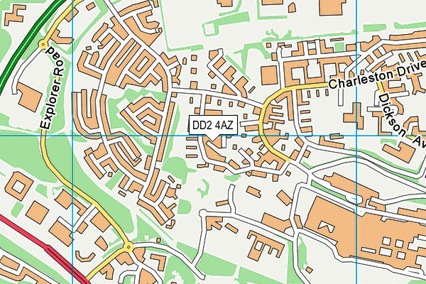 DD2 4AZ map - OS VectorMap District (Ordnance Survey)