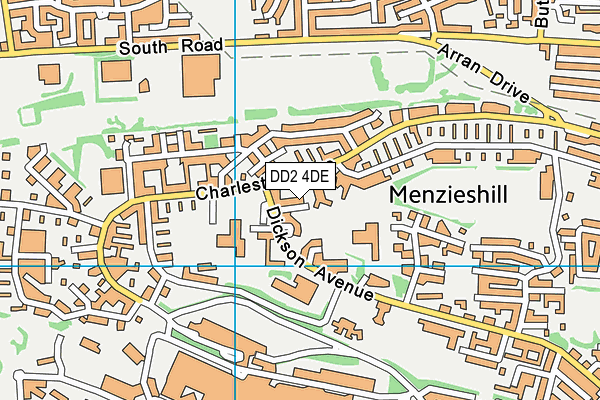 DD2 4DE map - OS VectorMap District (Ordnance Survey)