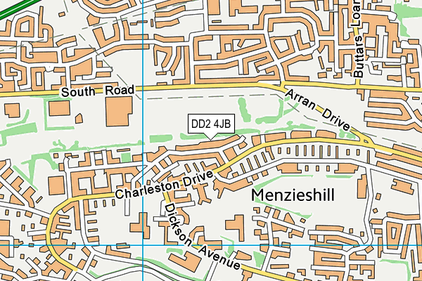 DD2 4JB map - OS VectorMap District (Ordnance Survey)
