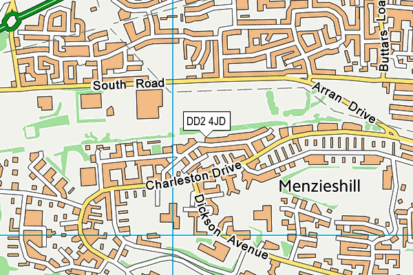 DD2 4JD map - OS VectorMap District (Ordnance Survey)