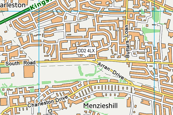 DD2 4LX map - OS VectorMap District (Ordnance Survey)