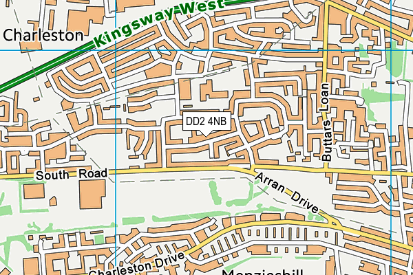 DD2 4NB map - OS VectorMap District (Ordnance Survey)