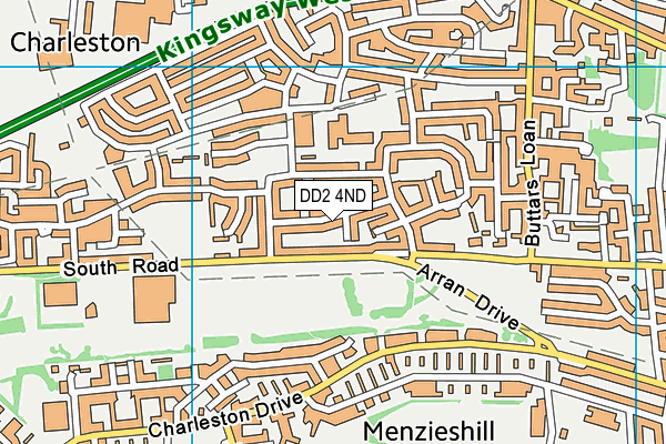 DD2 4ND map - OS VectorMap District (Ordnance Survey)