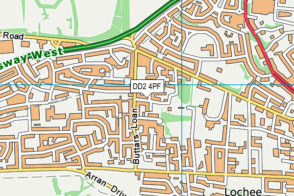 DD2 4PF map - OS VectorMap District (Ordnance Survey)