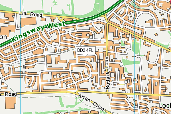 DD2 4PL map - OS VectorMap District (Ordnance Survey)