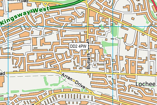 DD2 4PW map - OS VectorMap District (Ordnance Survey)