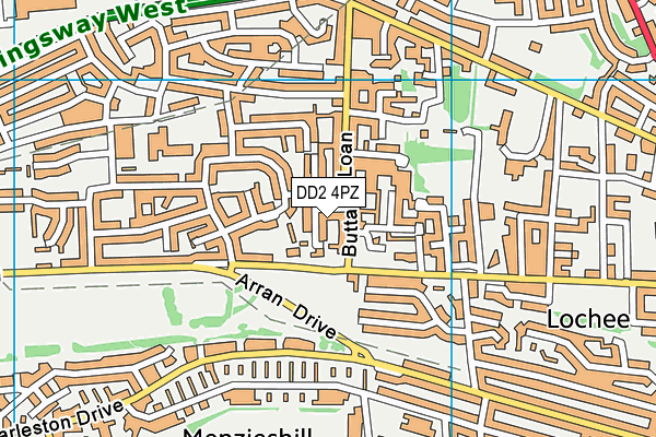 DD2 4PZ map - OS VectorMap District (Ordnance Survey)