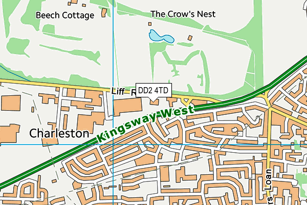 DD2 4TD map - OS VectorMap District (Ordnance Survey)