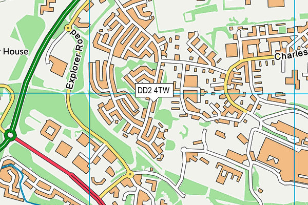 DD2 4TW map - OS VectorMap District (Ordnance Survey)