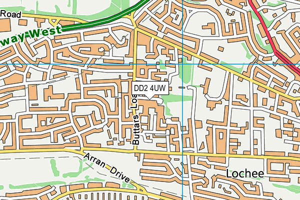 DD2 4UW map - OS VectorMap District (Ordnance Survey)
