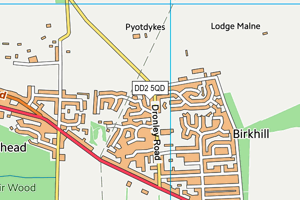 DD2 5QD map - OS VectorMap District (Ordnance Survey)
