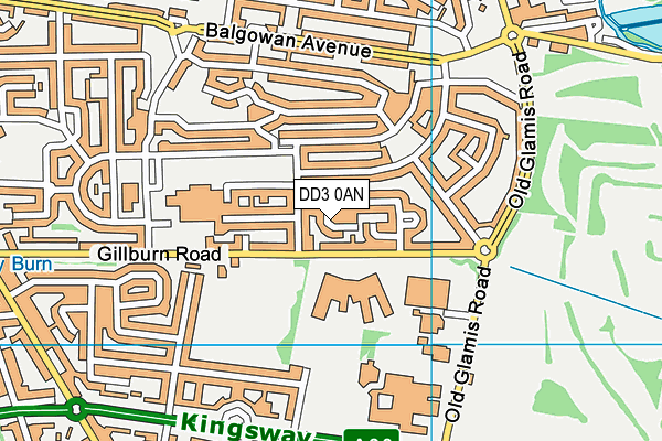 DD3 0AN map - OS VectorMap District (Ordnance Survey)