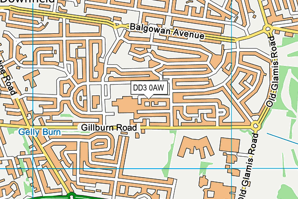 DD3 0AW map - OS VectorMap District (Ordnance Survey)