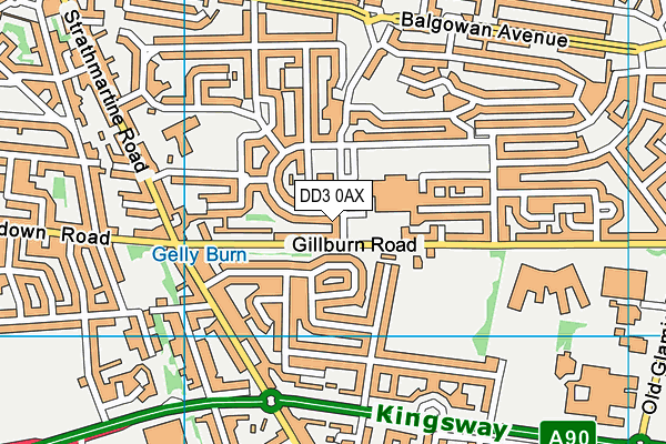 DD3 0AX map - OS VectorMap District (Ordnance Survey)