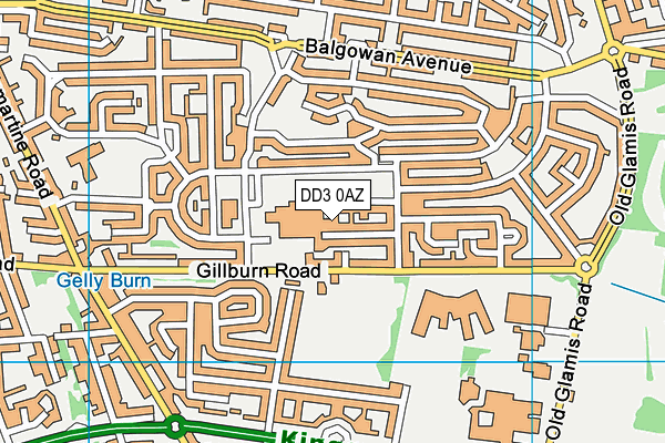DD3 0AZ map - OS VectorMap District (Ordnance Survey)