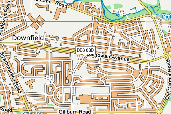 DD3 0BD map - OS VectorMap District (Ordnance Survey)