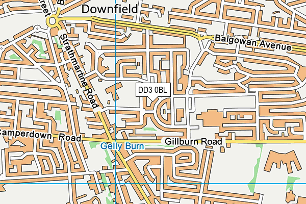 DD3 0BL map - OS VectorMap District (Ordnance Survey)