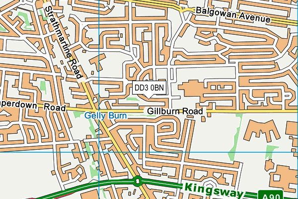 DD3 0BN map - OS VectorMap District (Ordnance Survey)
