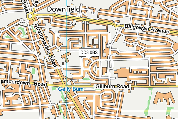 DD3 0BS map - OS VectorMap District (Ordnance Survey)
