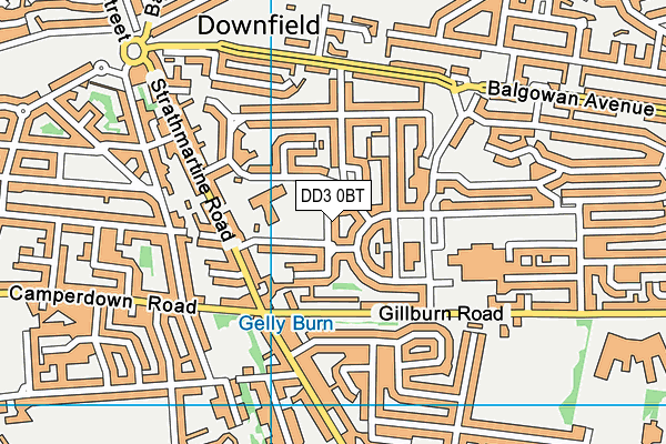 DD3 0BT map - OS VectorMap District (Ordnance Survey)