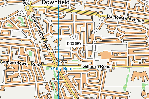 DD3 0BY map - OS VectorMap District (Ordnance Survey)