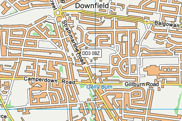DD3 0BZ map - OS VectorMap District (Ordnance Survey)